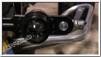 Halter mit Scheinwerfer, Alu, paar schwarz eloxiert