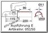 Zugkugelkupplung EM 80 R-E, für Runde Deichsel 50mm